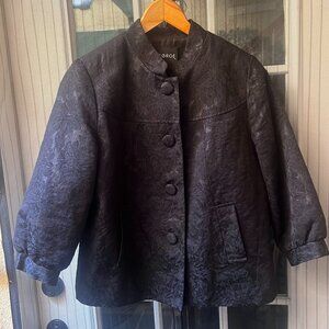 Black George Jacquard Floral Shimmer Jacket
